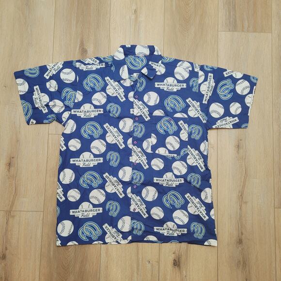 Whataburger Hooks Hawaiian Shirt XL MiLB Promo SGA Texas Baseball Aloha Shirt - Picture 1 of 6